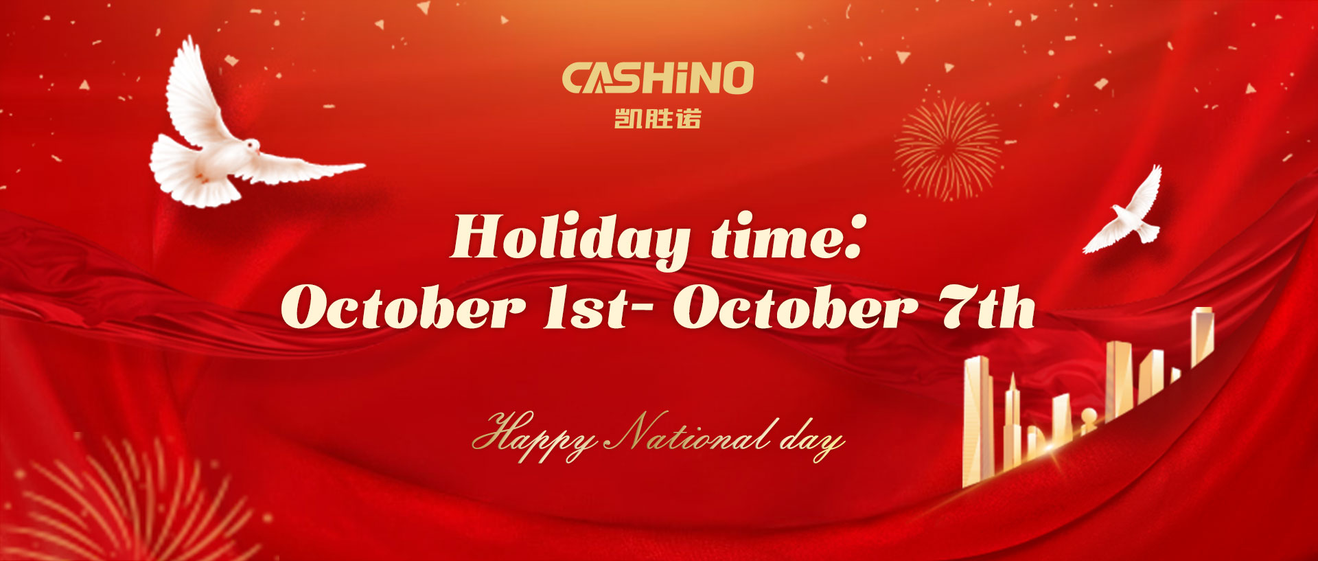 CASHINO Holiday Notice
